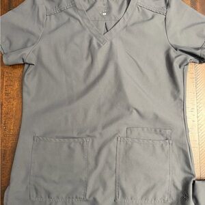 Women’s  Gray V-Neck Scrub Shirt Small